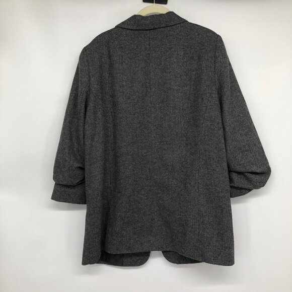 Black Tape Dark Grey Herringbone Open Blazer size L - Picture 2 of 15